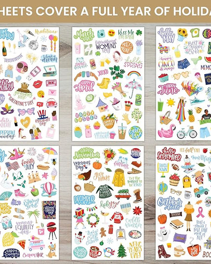 Bloom Daily Planners New Holiday Seasonal Planner Sticker Sheets - Seasonal Sticker Pack - Over 250 Stickers Per Pack!