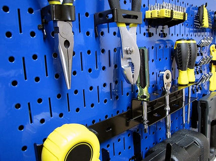 Wall Control Pegboard Value Pack - (3) Pack of Wall Control 16-Inch Tall x 32-Inch Wide Horizontal Blue Metal Wallboards for Home & Garage Tool Storage Organization (Blue Pegboard)