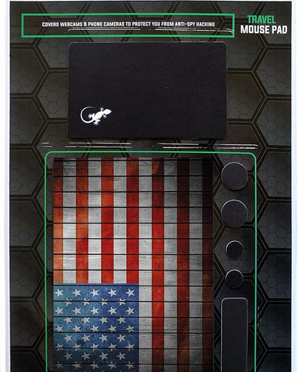 Adhesive Mouse Pad - Peel and Sticks to Any Surface - Travel Mouse Pad, Sticky for Any Surface - Excellent Tracking - USA Flag Wooden