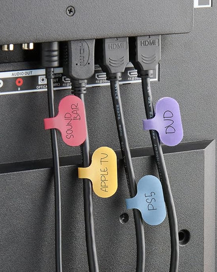 Wrap-It Storage Cable Labels - Oval, Macaron (36 Pack) - Write On Cord Labeler Wire Label Tags