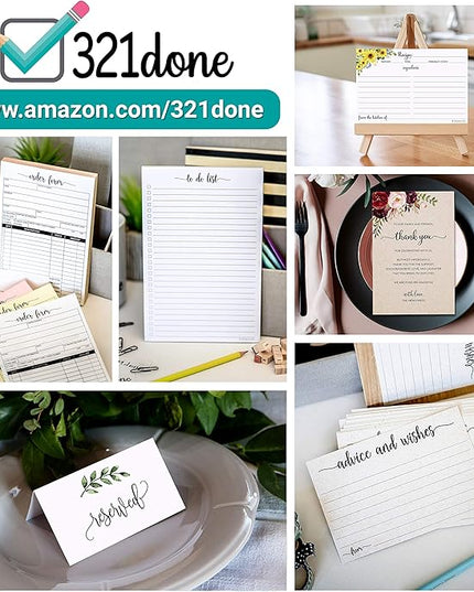 321Done To Do List Notepad - 50 Sheets (8.5" x 11") To-Do Checklist Tear Off Planning Pad, Large Letter-Size - Made in The USA - Simple Script - College-Ruled