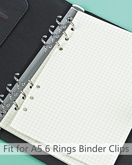 135 Sheets Planner Refill Paper, 210x142mm, 5mm Squared Inserts Paper A5 6 Holes Binder Grid Notepaper for Filofax Bullet Journals Diary