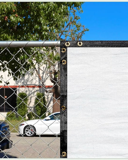ColourTree Customized Size 6' Black and White Fence Screen Privacy Screen Heavy Duty Cable Zip Ties Included