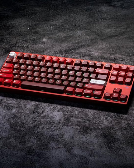 KEEBMONKEY WOBKEY Crush 80 Reboot CNC Aluminum 5-Second Quick-Release Triple-Mode Connectivity Mechanical Keyboard with Superior Acoustics (Pro Red)