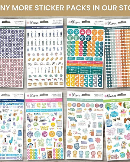 Bloom Daily Planners Planner Sticker Value Pack (13 Unique Sheets / 1,000+ Stickers) - New Variety Assortment Bundle for Planning & Decorating