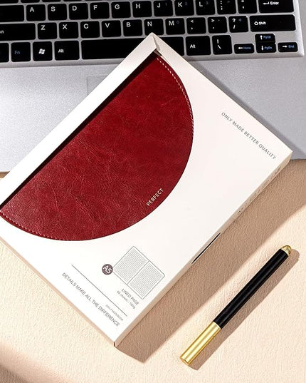 CAGIE Lined Journal for Women, 100GSM Leather Journals for Writing with Buckle Closure,A5 Hardcover Diary Journaling Notebooks for Business Work School Note Taking 5.9" x8.59 (Red)