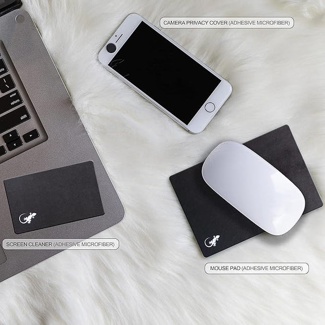 Mouse Pad Adhesive Bottom - Sticks to Any Surface - Portable - Webcam Covers and Screen Cleaner Included (5 Pack - Rainbow)
