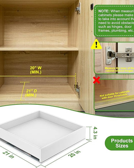 MyLifeUNIT Wooden Pull Out Drawers for Cabinets, 20"W Fully Assembled Pull-Out Cabinet Organizer Shelves, Soft Close Slide Out Drawer for Kitchen Cabinet