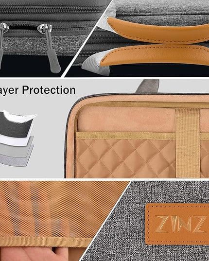 ZINZ Laptop Case 13 13.3 14 inch Sleeve, Expandable Computer Briefcase with Multi-pockets Compatible with 13-14 inch MacBook Air/Pro M4/M3/M2/M1, 13.5 Surface Laptop and 13-14 inch Notebook，D01G01