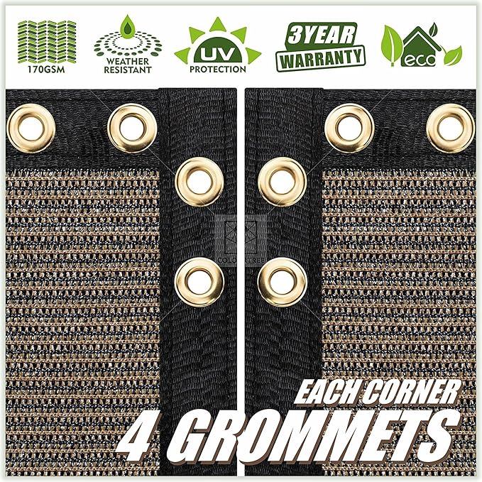 ColourTree Customized Size 6' Black and White Fence Screen Privacy Screen Heavy Duty Cable Zip Ties Included