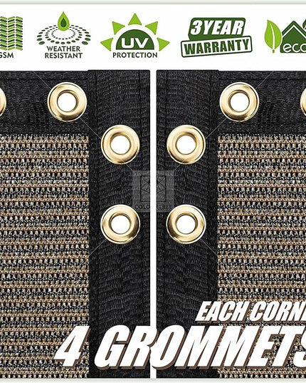 ColourTree Customized Size 6' Black and White Fence Screen Privacy Screen Heavy Duty Cable Zip Ties Included
