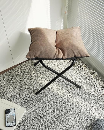 Foldable Foot Rest Stool for Under Desk or Sofa - Office Footrest Ottoman, Portable Leg Rest for Home & Office (Khaki)