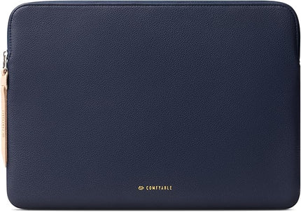 Comfyable Slim Protective Laptop Sleeve Compatible with 13/13.3/14 Inch MacBook Air & MacBook Pro, Mac Travel Case, Laptop Pouch, Slim PU Leather Cover M5/M4/M3/M2/M1 2025-2021, Blue