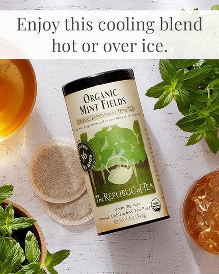 The Republic of Tea – Organic Mint Fields Herbal Tea Bags, Caffeine Free, 250 Servings