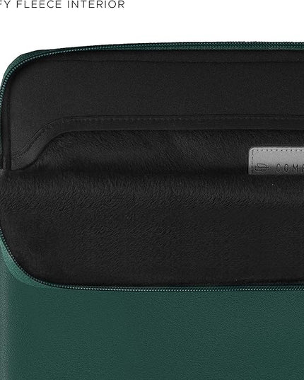 Comfyable Slim Protective Laptop Sleeve 14 Inch Snugly Compatible with MacBook Pro 14-inch M5 M4 M3 M2 M1 Pro/Max 2025, PU Leather Bag Waterproof Cover Notebook Computer Case for Mac, Green