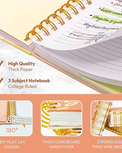 Journals For Women - 10.25" X 7.25" 300 Pages, Hardcover Spiral Notebook College Ruled, Large Spiral Journal, Back to School Gifts for Students