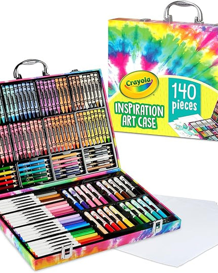 Crayola Inspiration Art Case Coloring Set - Tie-Dye (140ct), Art Supplies Set For Kids, Travel Drawing Kit, Holiday & Christmas Gift for Girls & Boys, Ages 5+ [Amazon Exclusive]