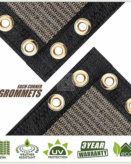 ColourTree Customized Size 6' Black and White Fence Screen Privacy Screen Heavy Duty Cable Zip Ties Included