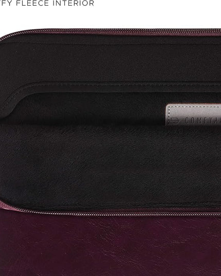 Comfyable Slim Protective Laptop Sleeve Compatible with 13/13.3/14 Inch MacBook Air & MacBook Pro, Mac Travel Case, Laptop Pouch, Slim PU Leather Cover M5/M4/M3/M2/M1 2025-2021, Berry Brown