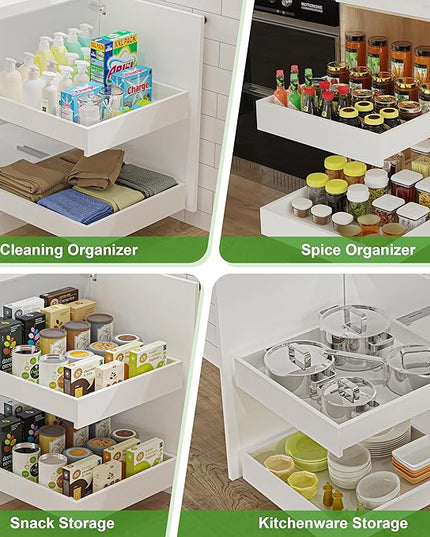 MyLifeUNIT Wooden Pull Out Drawers for Cabinets, 20"W Fully Assembled Pull-Out Cabinet Organizer Shelves, Soft Close Slide Out Drawer for Kitchen Cabinet