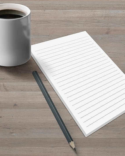 321Done Ruled Notepad Lined Notepad - Made in USA, White - Half Size (5.5x8.5), Wide-Ruled