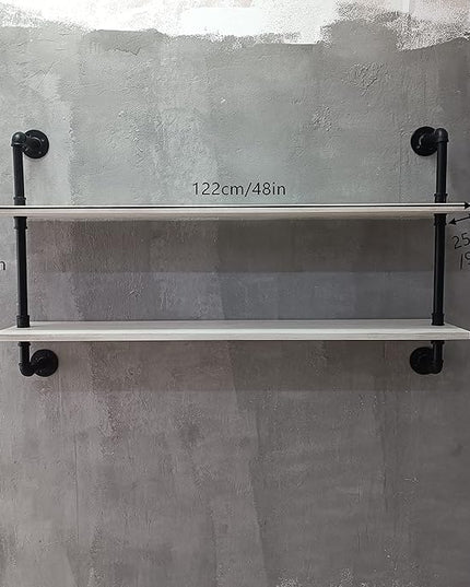 Floating Shelves for Wall Bookshelf Industrial Pipe Shelving Shelves Natural Wood Planks 48 inch Rustic Wall Shelves Hanging Bookshelves Farmhouse Kitchen Shelving