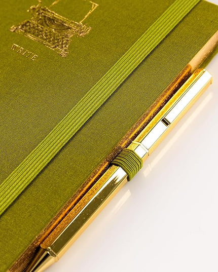 Graphique Typewriter Lined Journal Plus Pen Luxe Collection, Hardcover Diary Notebook for Writing, Gold Foil Embossing, 160 Pages, 6” x 8”