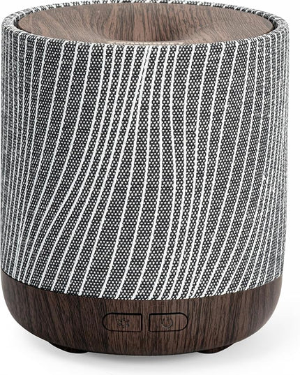 ZmarKraft Essential Oil Diffuser 7 fl oz 200ml with Fabric Cover and Night Lamp | Ultrasonic Aroma Diffuser | Humidifier w Lights | Room Decor | Small Humidifier for Bedroom | Gift (Dark Brown)