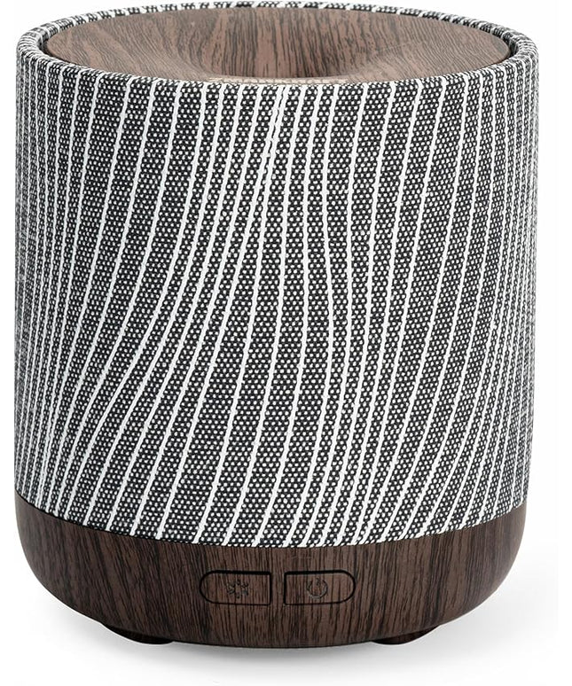 ZmarKraft Essential Oil Diffuser 7 fl oz 200ml with Fabric Cover and Night Lamp | Ultrasonic Aroma Diffuser | Humidifier w Lights | Room Decor | Small Humidifier for Bedroom | Gift (Dark Brown)