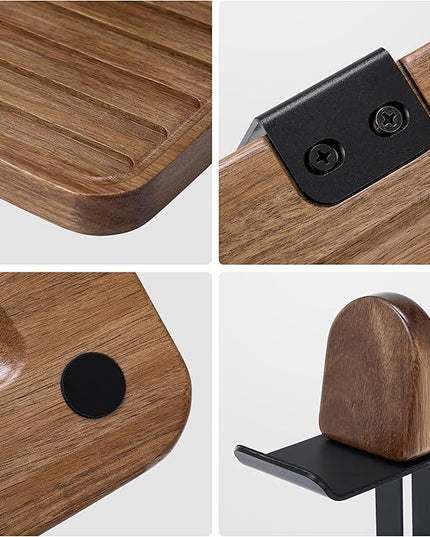 Game Controller Wood Holder, 2 Tier Adjustable Game Controller Stand for PS/Xbox/Switch/Nintendo,Game Controller Organizer,Accessories Managment,Wood,Matte Black
