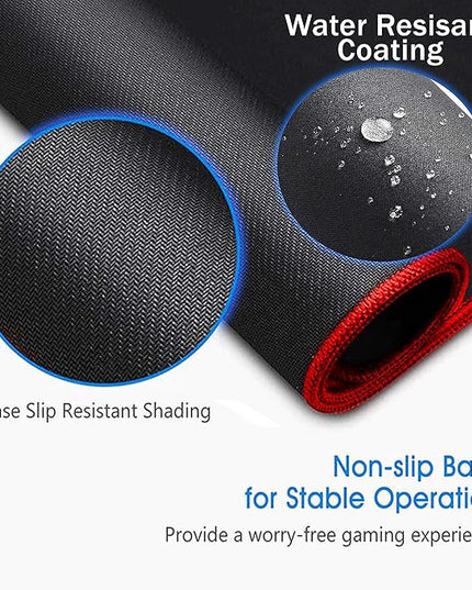 SaiTech IT 20 Pack Gaming Mouse Pad, Water Resistance Coating Natural Rubber Gaming Mouse Pad with Stitched Edges & Non-Slippery Rubber Base (9.84 x 8.27 Inch) - Black with Red Stitched Border