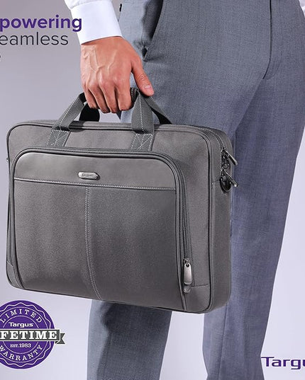 Targus Classic Slim Laptop Bag - Ergonomic Briefcase and Messenger Bag - Spacious Foam Padded for Laptops and Under