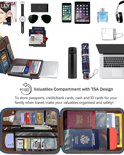 ZINZ 12.3-13 Inch Travel Laptop Shoulder Bag with Expandable Compartment and Valuables Compartment -Black-Blue edge