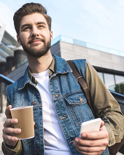 NYHI 150 4 oz Ripple Kraft Paper Cups Brown Hot Cold Cups 3 Layer Rippled Small Insulated Disposable Coffee Cups Perfect for Cappuccino Hot Cocoa or Iced Drinks