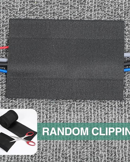 WILLBOND Carpet Cord Cover Cable Protector Floor Cover Cable Protector Management Only for Commercial Office Carpet(98.43 ft,Black)