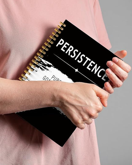 Persistence Quotes Notebook Journal, Inspirational Office Notebooks for Work, Motivational Gifts for Women Men, Gifts for Office Coworkers, Hardcover Spiral Notebook 5.5x8.3