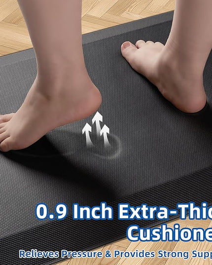 Anti Fatigue Kitchen Mats for Floor, 9/10 Extra Thick Cushioned Standing Desk Mat, Comfort Memory Foam Ergonomic Kitchen Rugs and Mats Non-Slip Waterproof for Office, Kitchen, Sink, 20" x 48"