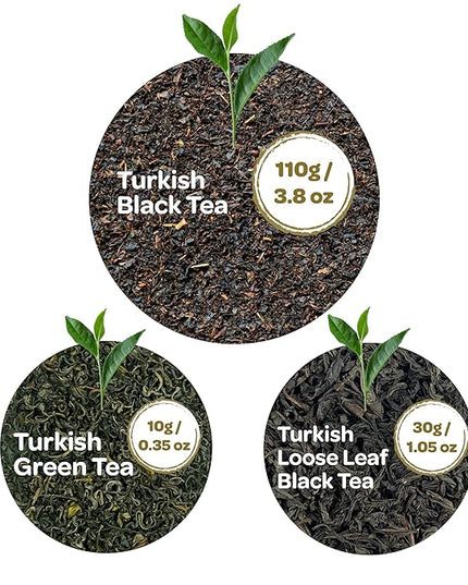 Lazika Mixed Premium Blend Black and Green Loose Leaf Tea, 5.3 Oz, Breakfast Tea with Petite Presentatiton Box, Early Harvest, Handcrafted