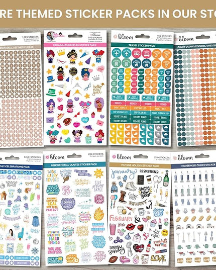 bloom daily planners Inspirational & Motivational Quotes Planner Stickers (8 Sheets / 200+ Stickers) - Hand-Lettered Positive Cute Aesthetic Quotes for Decorating Organizers, Scrapbooks, Laptops, etc.