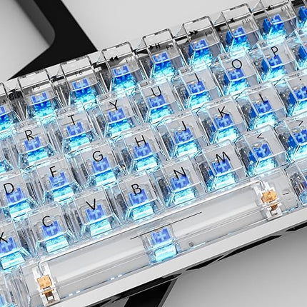 OUTEMU Crystal Blue Keyboard Switch with Dustproof Stem,3-Pin Clicky Pre-Lubed for Mechanical Gaming Keyboard Whit 2 Kailh Box Clicky Switches(88+2Pcs)