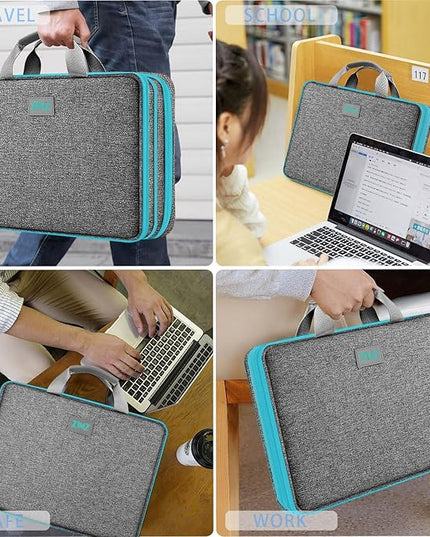 ZINZ Laptop Case 15 15.6 16 inch Sleeve, Expandable Computer Hand Bag with Multi-pockets Compatible with MacBook Pro 16 inch M4/M3/M2/M1, MacBook Air/Pro 15 inch and 15-16 inch Notebooks，DG01BL01