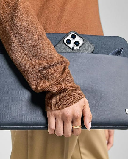 Incase A.R.C. Laptop Sleeve 14 Inch – MacBook Case with Faux Fur Lining, External Pocket – Fits MacBook Pro Air Lenovo Dell HP – Laptop Cover, Computer Case - Travel, Work, College - Navy
