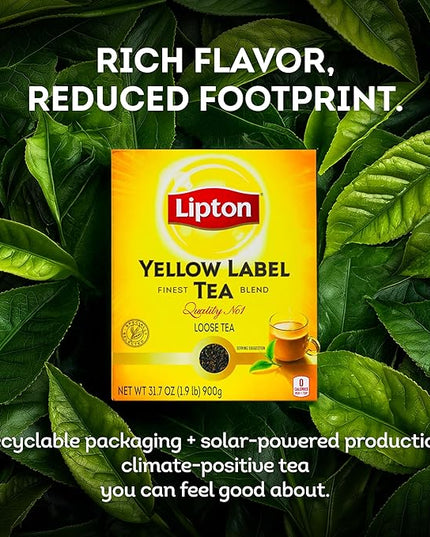 Lipton Yellow Label Finest Blend | Loose Black Tea | Premium Quality | Strong Flavor | Aromatic & Refreshing | 900 Grams (Pack of 1)