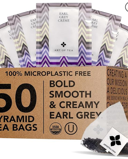 Art of Tea | Organic Earl Grey Crème Tea| 50 Eco Friendly Assorted Tea Bags