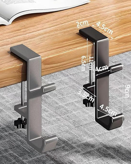 Headphone Stand - Aluminum Alloy Headphone Holder, Under Headset Stand for Desk Fit for PC Gaming Headset Hanger Hook Suitable for Office, Computer, Student Class Desk, Handmade Creator Table (Sliver)