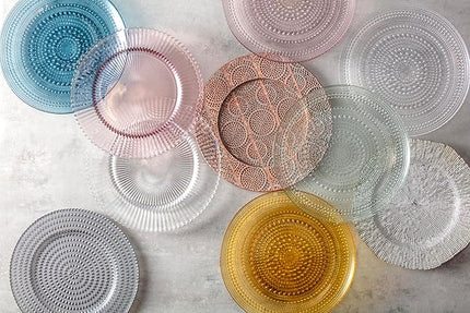 Fortessa Jupiter Glass, 13" Charger/Platter Plate (Set of 4), Pink