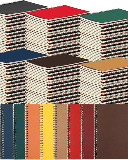Yahenda Spiral Notebook College Ruled Journals Notebooks Lined 8.3 x 5.5 Inch Note Books Bulk A5 Writing Notebooks Thick Paper Notebook for Office Business School Supplies (Rich Colors,108 Pcs)
