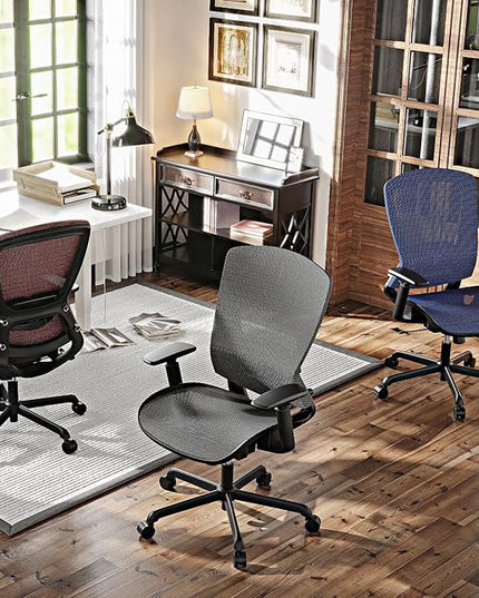 ELABEST T96 Mesh Office Chair,Ergonomic Computer Desk Chair,Sturdy Task Chair- Adjustable Lumbar Support & Armrests,Tilt Function,Comfort Wide Seat,Swivel Home Office Chair