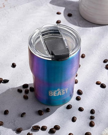 Beast 10 oz Tumbler Stainless Steel Vacuum Insulated Coffee Ice Cup Double Wall Travel Flask (Rainbow)