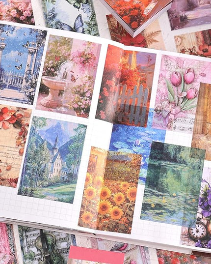 6 Sets 300 Pcs Washi Stickers Set Colorful Dreams Sticker Book for Journaling, DIY Decorative Paper Sticker Decals for Bullet Journal Art Scrapbooking Diary Card Craft Gift Album Notebook Stationery